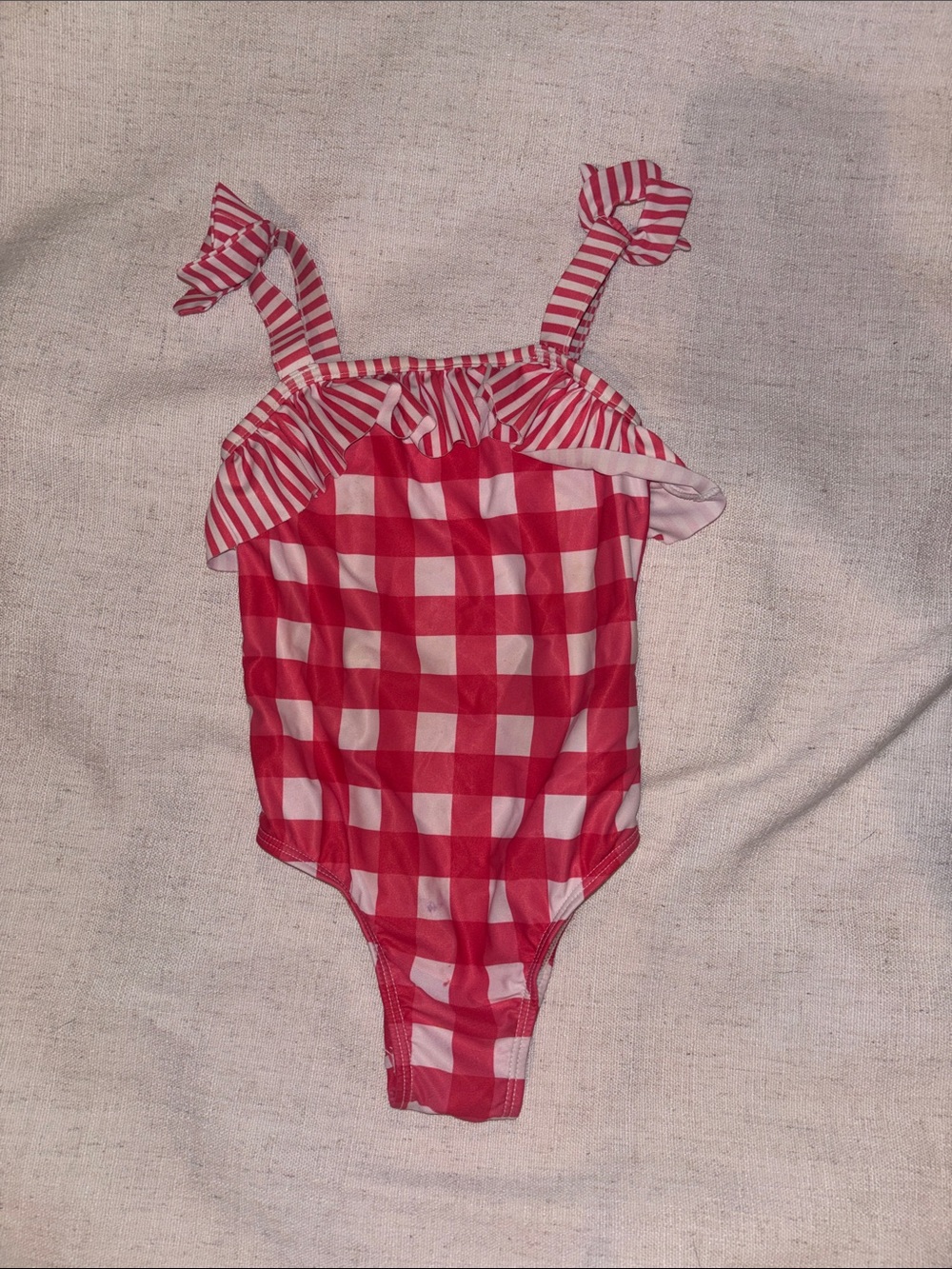 GAP Girls Red and White Gingham One-Piece Swimsuit
